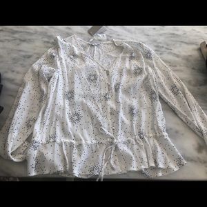NWT!  Rails peplum stars blouse L